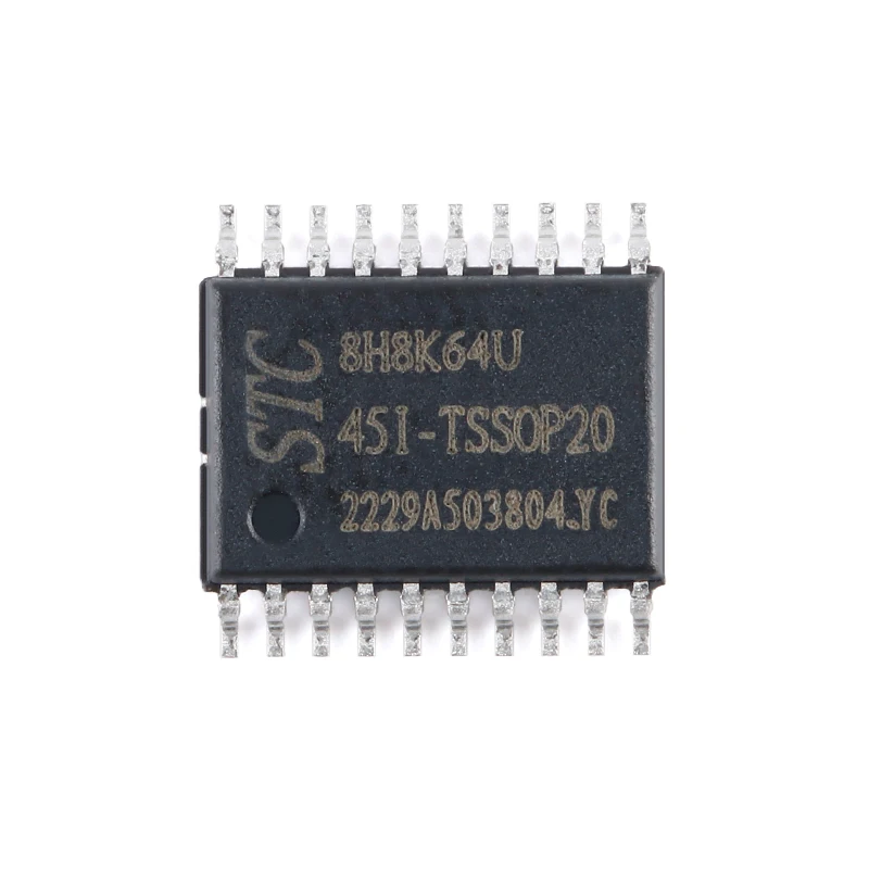 Оригинальная натуральная STC8H8K64U-45I-TSSOP20 1T 8051 микропроцессорный однокристальный микрокомпьютерный чип