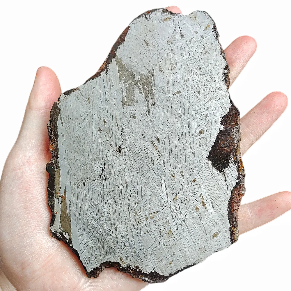 Образец Железного Метеорита Muonionalusta Образец Природного Метеоритного Материала Раздел Железного Метеорита