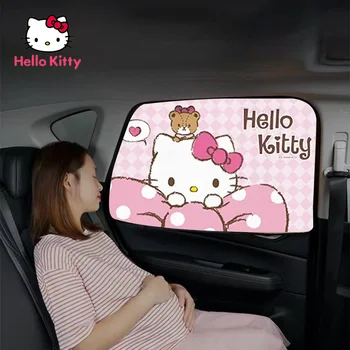 Hello Kitty автомобильный солнцезащитный козырек магнитный модный мультяшный автомобильный занавес солнцезащитный крем теплоизоляция стекло затенение украшения интерьера автомобиля