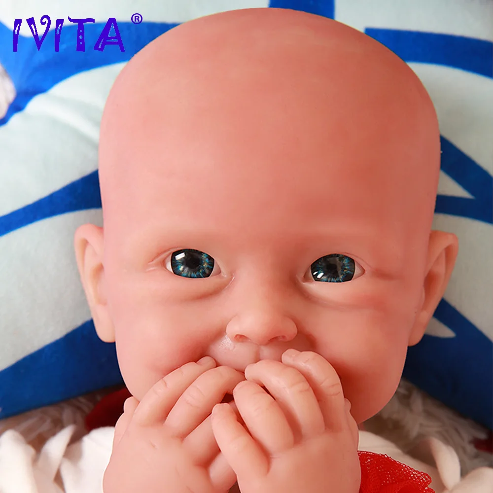 IVITA WG2011 48 см (19 дюймов) 4,46 кг, Силикон для всего тела, Живая Милая улыбка, Открытые глаза, Куклы Reborn Baby, игрушка для девочек с одеждой
