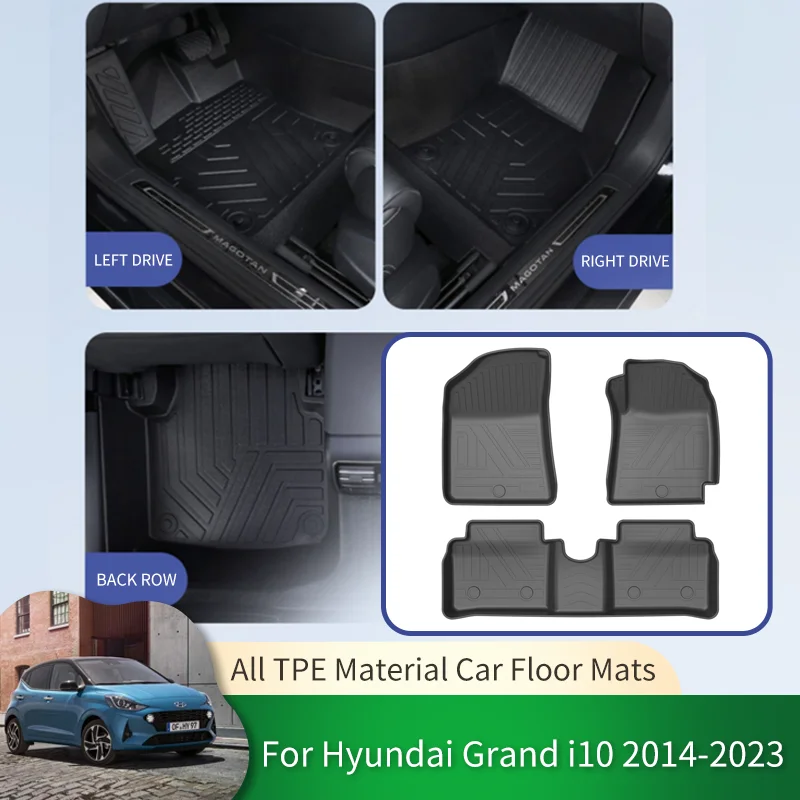 Автомобильные Водонепроницаемые Нескользящие Коврики RHD Full Surround Защитный Вкладыш Для Ног, Ковры для Hyundai Grand i10 Xcent 2014 ~ 2023