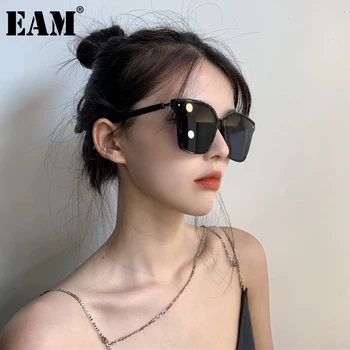 [EAM] Женские черные зеленые повседневные крутые очки, аксессуары, новая темпераментная мода, универсальная весна-осень 2023 1DE0525