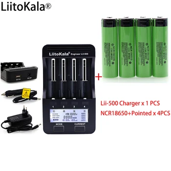 LiitoKala lii500 ЖК-дисплей 3,7 В 18650 26650 1,2 В AA зарядное устройство + 4 шт. NCR18650B 3400 мАч + заостренные батарейки для фонарика