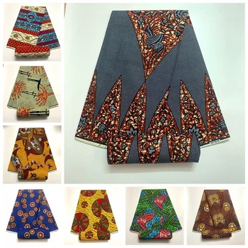 африканская ткань с принтом хлопок 100% высококачественная кружевная ткань для платья Анкара ткань африканский настоящий восковой принт хлопчатобумажная ткань 6 ярдов