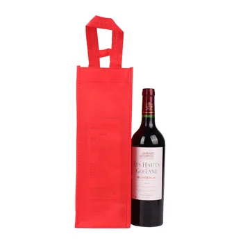 100 шт./лот, новая ручка 35x18x10 см, водонепроницаемая упаковка, сумка для хранения, нетканая ткань, подарочные пакеты для бутылок вина