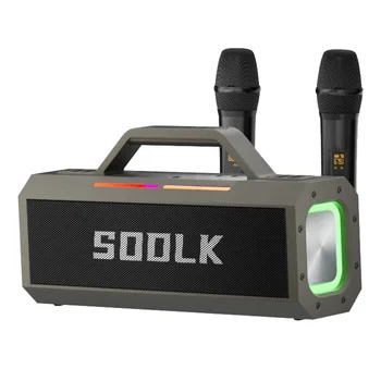 Беспроводная портативная колонка SODLK 150 Вт, перезаряжаемая звуковая коробка, громкая стереосистема с двумя микрофонами и дистанционным управлением
