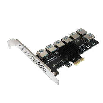 7 Портов PCIE Riser Card PCIE Adapter Card Pci Express Мультипликаторный концентратор для майнинга BTC Карта расширения