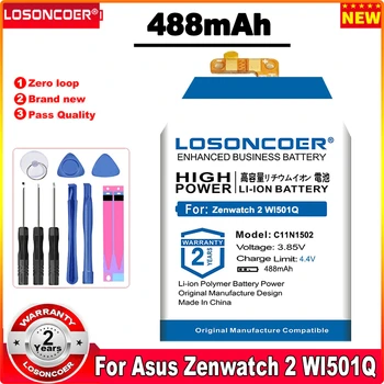 C11N1502 488 мАч Батарея Для Asus Zenwatch 2 WI501Q Smartwatch Батарея 0B200-01630000 1ICP4/26/33 Батарея
