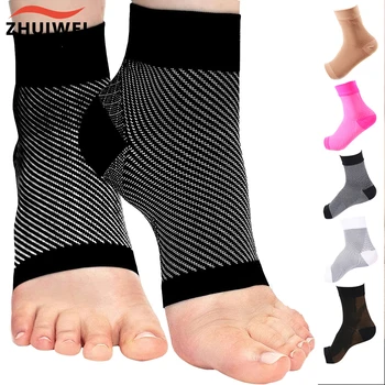 Сеялка полосатая носки лодыжки рукава сжатия ног поддержка обертывания для ног облегчение боли для женщин мужские подошвенный фасциит носки