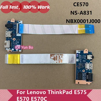 Подлинная плата USB Audio Ethernet для ноутбука с Кабелем NBX0001J000 Для Lenovo ThinkPad E575 E570 E570c CE570 NS-A831