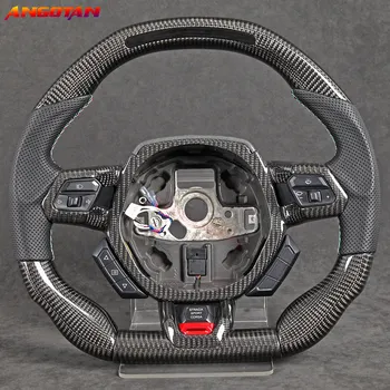 Светодиодное рулевое колесо из перфорированной кожи из углеродного волокна подходит для гоночного колеса Lamborghini Huracan