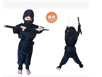 Детские Супер красивые черные костюмы воинов-ниндзя на Хэллоуин, косплей, детская костюмированная вечеринка, игровая одежда для выступлений