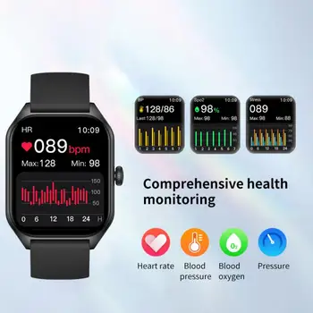 Смарт-часы H40 С полным экраном, мониторинг артериального давления, состояния здоровья, Прослушивание музыки, камера дистанционного управления, браслет, аксессуары