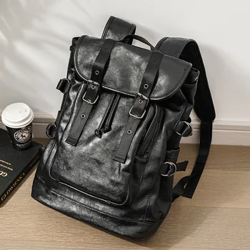 Мягкие модные кожаные мужские Рюкзаки Для путешествий на открытом воздухе, сумка для ноутбука Делового Человека, студенческие школьные сумки Большой емкости