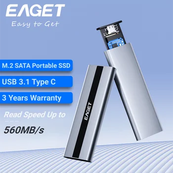 EAGET Внешний SSD-накопитель 1 ТБ 2 ТБ Портативный SSD-накопитель 512 ГБ USB 3.2 Type C Жесткий диск M.2 SATA Твердотельный диск для ноутбука PS5 Игровой Дрон