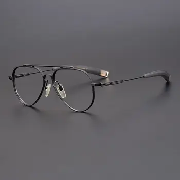Новые Брендовые Дизайнерские Очки в титановой оправе, Мужские Очки Оригинального качества, очки ручной работы, суперлегкие Большие очки для близорукости DLX101