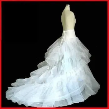 Самое продаваемое Дешевое Уникальное дизайнерское новое белое Свадебное платье Со Шлейфом, Нижняя юбка с Кринолином, 3 слоя