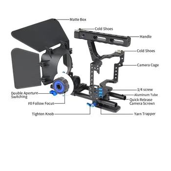 Верхняя система стабилизации TikTok DSLR Rig Movie Kit Аксессуары для Фотостудии Опорная Клетка стабилизатора камеры Матовая коробка Focus D221