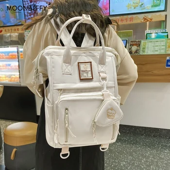 Многофункциональный Женский Рюкзак с двойной молнией, Школьные сумки для девочек-подростков, Студенческая сумка через плечо, Рюкзак для ноутбука, Милый Mochila