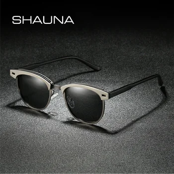 SHAUNA Ретро Мужские Квадратные поляризованные солнцезащитные очки Для Вождения с защитой UV400