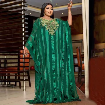 Африканское женское модное платье, халат из шифоновой ткани больших размеров, роскошная юбка с бриллиантами, африканская одежда для женщин 2023