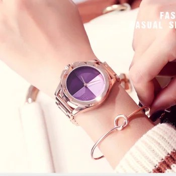 Модные Повседневные часы с большим циферблатом, лидирующий бренд, Женские Простые стальные водонепроницаемые часы, женские Подарочные кварцевые наручные часы