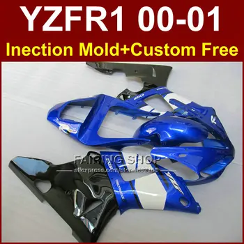 Синий кузов мотоцикла для YAMAHA YZFR1 2000 2001 обтекатели YZF R1 YZF1000 EXUP запчасти для кузова YZF 1000 00 01 вторичный рынок + 7 подарков