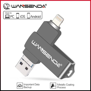 WANSENDA OTG USB Флэш-накопитель с Вращающейся ручкой 8 ГБ 16 ГБ 32 ГБ 64 ГБ 128 ГБ Флэш-диск 3,0 Memory Stick для iPhone/iPad/Android/ПК