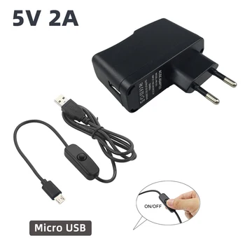 Переключатель адаптера питания Raspberry Pi Zero 5V 2A USB-кабель для RPI Zero W/Zero 2 W/Banana Pi M2 Zero