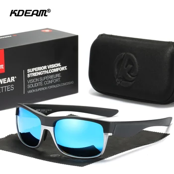 Мужские солнцезащитные очки KDEAM TR90, Спортивные, для активного отдыха, зеркальные поляризованные солнцезащитные очки TAC Для Рыбалки, вождения, бега