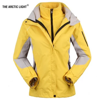 Женские лыжные куртки ARCTIC LIGHT + флисовая куртка, Женское спортивное пальто на открытом воздухе, костюм, теплая водонепроницаемая женская лыжная одежда 2 в 1, пальто