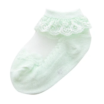 Детские весенние носки, нескользящие хлопчатобумажные носки, кружевные носки для маленькой девочки, летние носки, Прямая доставка