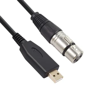 2 М 3 М микрофонный кабель 6 Футов 10 футов, USB Разъем для подключения микрофона к XLR гнезду, студийные аудиокабели, адаптер