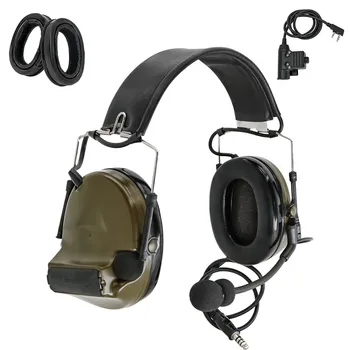 Электронная тактическая гарнитура для защиты слуха от стрельбы с шумоподавлением + силиконовые наушники + U94 PTT