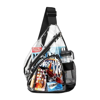 Стадионная прозрачная сумка через плечо из ПВХ, водонепроницаемая прозрачная сумочка с застежкой-молнией, дорожная сумка для спортзала и концерта, большая сумка.