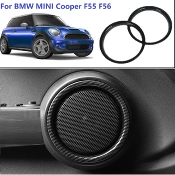 Для BMW MINI Cooper F55 F56 2014-2020 карбоновое волокно ABS Внутренняя дверная накладка на динамик