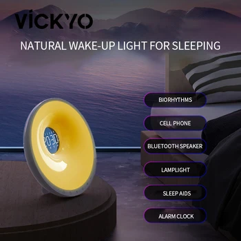 VICKYO Светодиодный Ночник Bluetooth WiFi APP Control Прикроватная лампа с функцией Пробуждения во время сна С музыкой RGB Настольные лампы для спальни