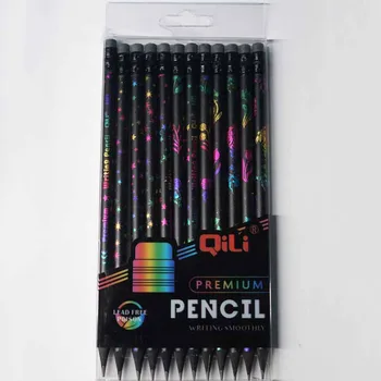 12 шт./лот, деревянные карандаши HB с ластиком, милые карандаши для школьных принадлежностей, детский инструмент для рисования, канцелярские принадлежности
