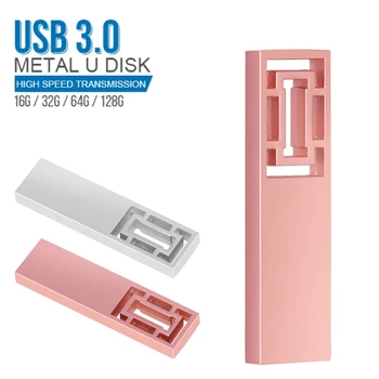 USB флэш-Накопитель Высокой скорости Реальной емкости 128 ГБ 64 ГБ 32 ГБ 16 ГБ 8 ГБ 4 ГБ Металлическая Ручка-Накопитель Флешка USB Flash Memory Cle USB Stick