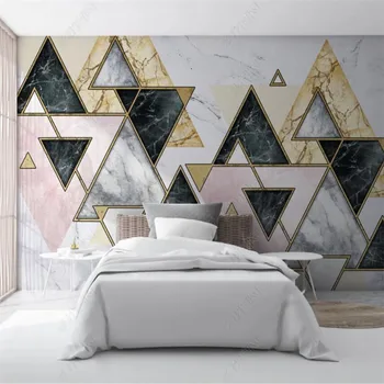 Обои для домашнего декора на заказ, современный абстрактный геометрический мраморный узор, 3D фотообои, декор для спальни, самоклеящиеся обои