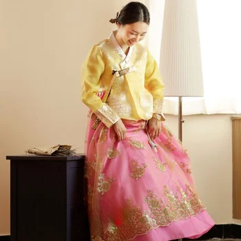 Королевское современное платье Ханбок, Корейское Традиционное платье Ханбок для Невесты, платье для свадебной вечеринки, костюм для актерского мастерства