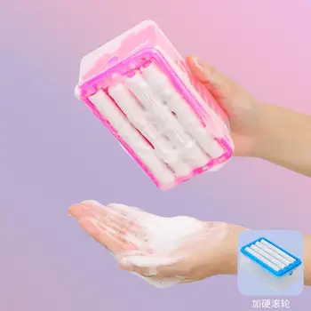 Новая Коробка для мыла для мытья рук, Многофункциональная коробка для мыльных пузырей, Бытовой автоматический ролик для слива мыла, Тип дренажа для мыла для стирки