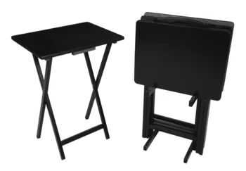 Черный складной столик для телевизора из 5 предметов, 19 x 15 x 26 Дюймов, походный стол, походный стол Складной