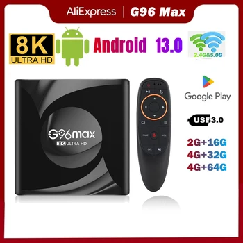 2023 G96 MAX R58 Smart TV Box Android 13 Cortex-A53 4G 64GB 32G 8K AV1 2,4 и 5G Двойной Wifi BT 5,0 Медиаплеер ТВ-приставка