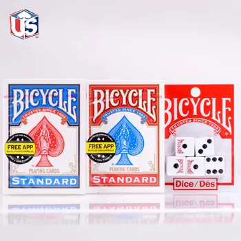 Стандартный Индекс Велосипеда Игральные Карты Красного и синего Цветов Оригинальная Задняя Колода 808 Rider с 5 Бонусными Кубиками USPCC Покер Реквизит для Фокусов
