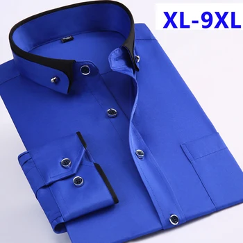 новое поступление, весенняя коммерческая рубашка Easy care, мужская рубашка оверсайз с длинным рукавом, модная официальная рубашка высокого качества, большие размеры M-7XL8XL9XL
