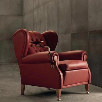Итальянское Импортное Кожаное Кресло для Сигар Первого Слоя American Tiger Light Роскошный Односпальный диван Мебель для гостиной Для отдыха