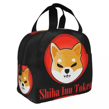 Сумки для Ланча Dogecoin Shiba Inu Token Bento из Алюминиевой Фольги, утолщенная Термотканевая Сумка для Ланча для мальчиков и Девочек