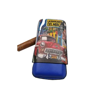 Портсигар для сигар, портативный хьюмидор из 3 предметов, готовый к продаже, с росписью