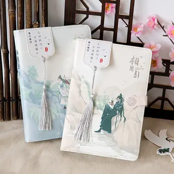 Новый блокнот в твердом переплете в китайском стиле, Цветная страница, дневник, Блокнот A5, Антикварная иллюстрация, блокнот 1ШТ
